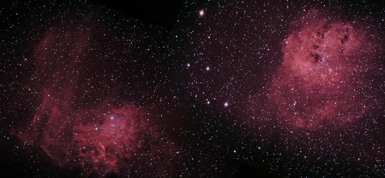 IC405-410, the Tadpole and Flaming Star Nebulae